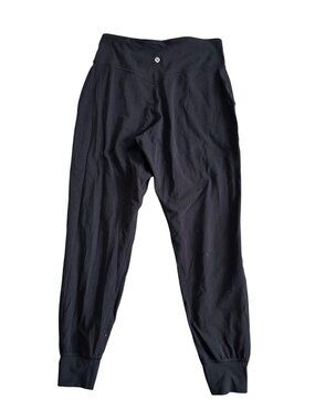 Lululemon Womens Sz 8 Black Jogger Pants /Breckenridge Logo & Pockets High-Waist